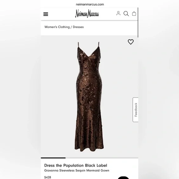 Dress the Population Black Label Giovanna Sequin Mermaid Gown Mocha Dress the Population Black Label Giovanna Sequin Mermaid Gown Mocha
